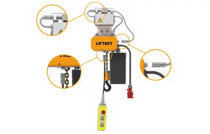 Kladkostroj LIFTKET STAR s Easy Connect konektory pro elektrické propojení