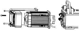 Nákres patentovaného vzduchem chlazeného motoru kladkostroje LIFTKET STAR